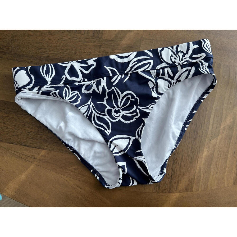 Lauren Ralph Lauren Classic Band Navy Blue Floral-Print Hipster Bikini Bottoms 6